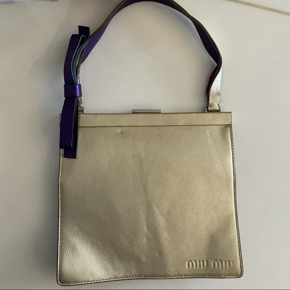 Vintage miu miu square handbag with bow - Picture 3 of 16